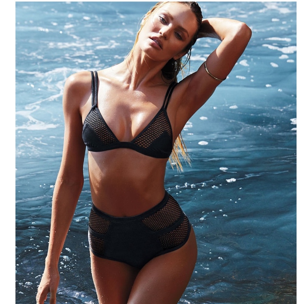 VICTORIA’S SECRET BLACK MESH HIGH-WAISTED BIKINI